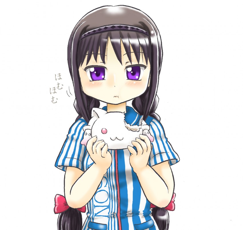 akemi homura and kyubey (mahou shoujo madoka magica and 1 more) drawn by hoshikawa_tsukimi