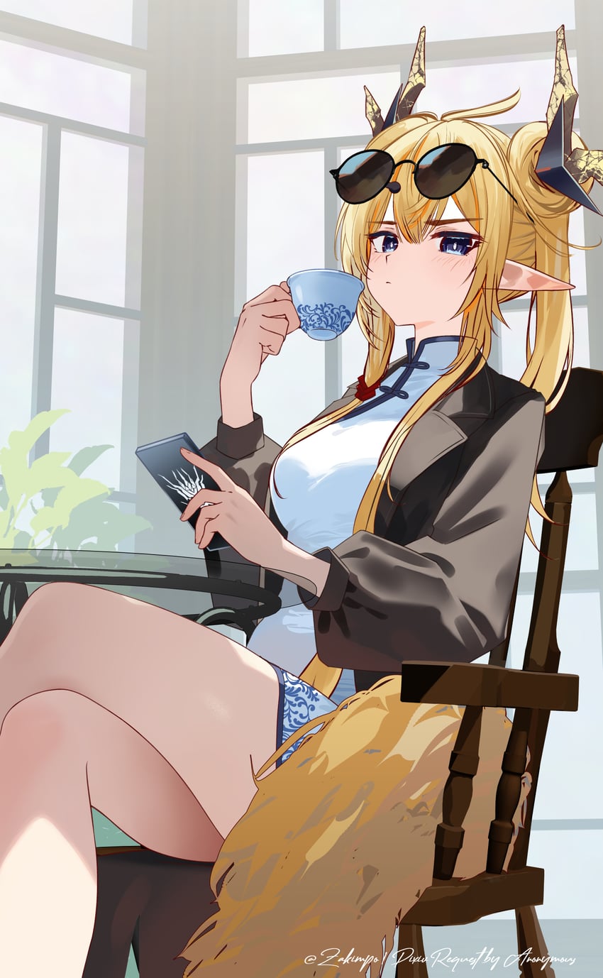 leizi (arknights) drawn by zakimpo