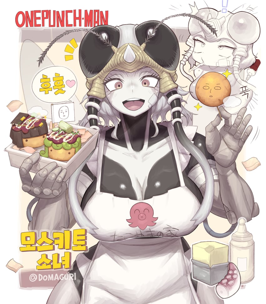 tatsumaki, fubuki, saitama, and mosquito musume (one-punch man) drawn by domaguri