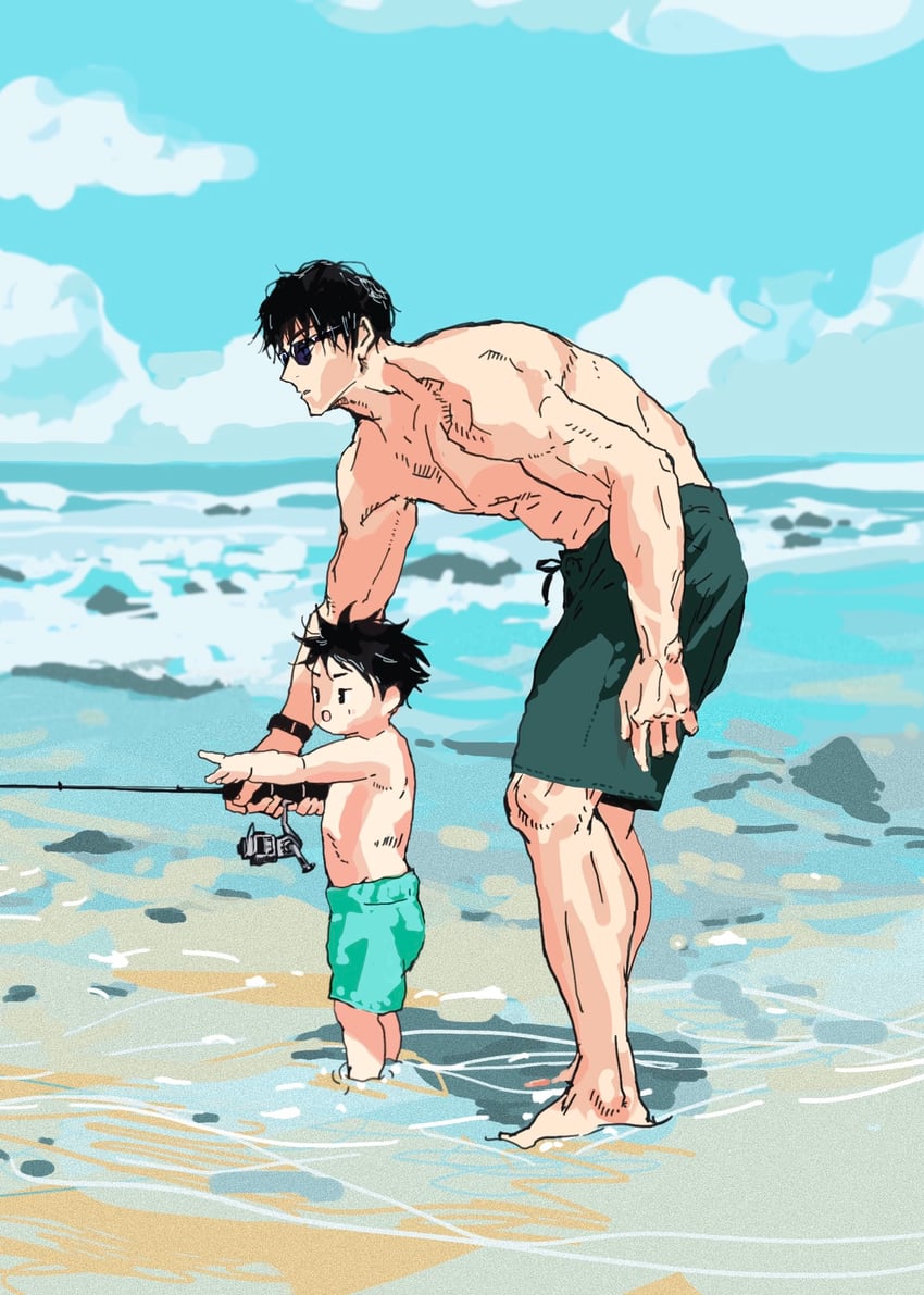 fushiguro megumi and fushiguro touji (jujutsu kaisen) drawn by nandemotokasu