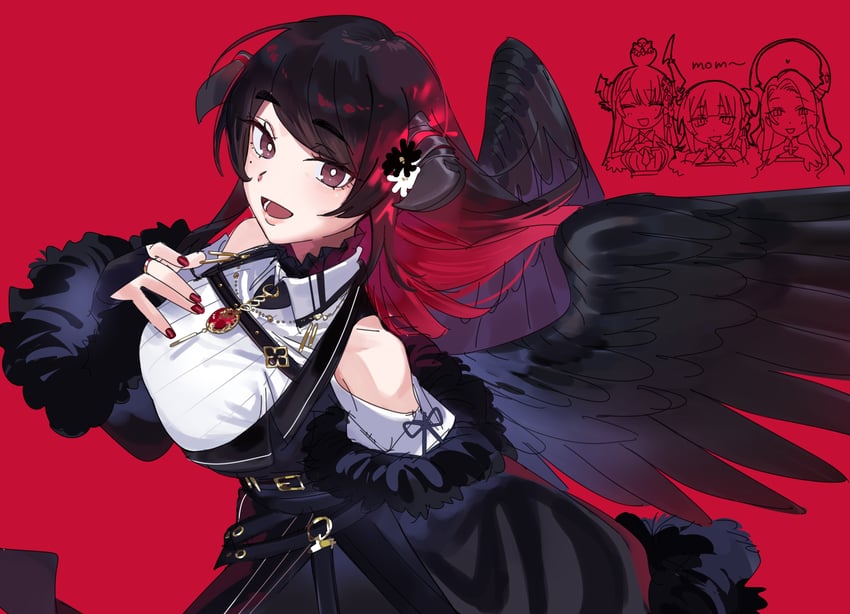 nerissa ravencroft, mamarissa, aradia ravencroft, and malpha ravencroft (hololive and 1 more) drawn by yomosaka