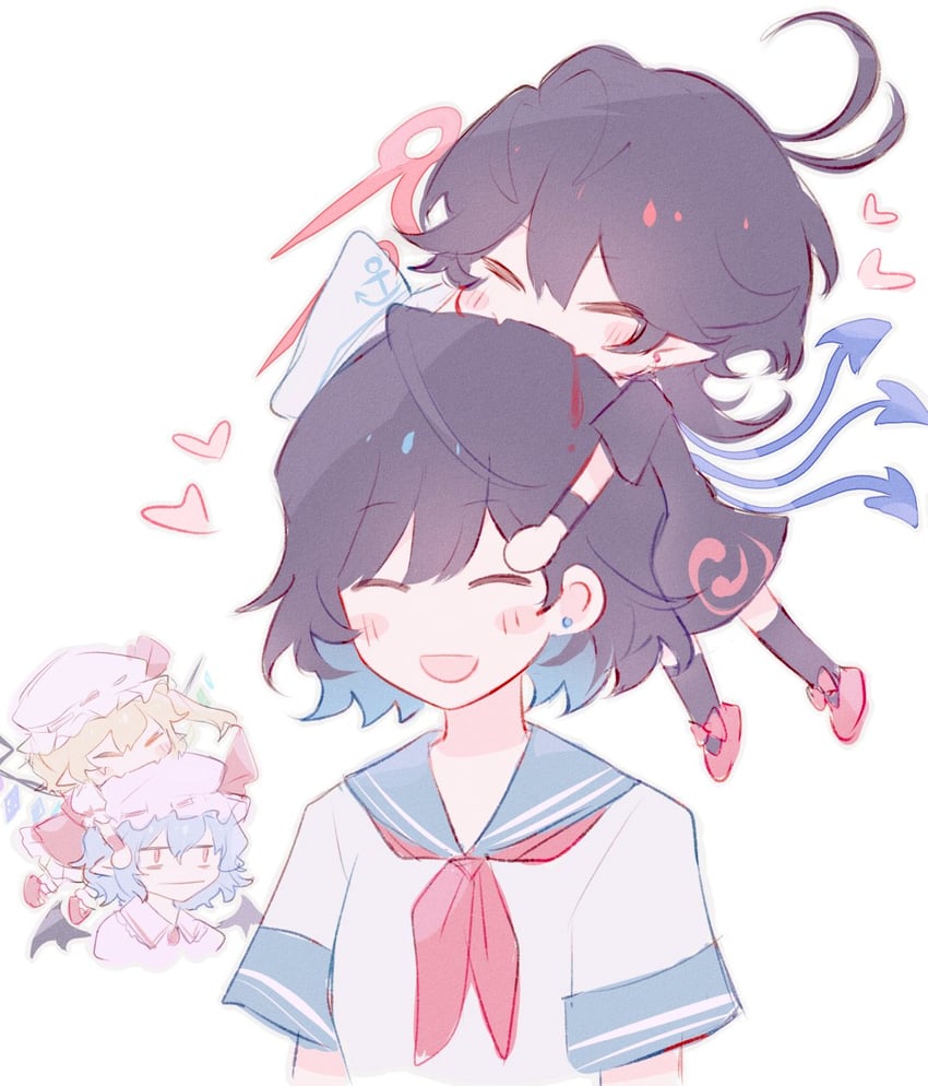 remilia scarlet, flandre scarlet, houjuu nue, and murasa minamitsu (touhou) drawn by k0269323474256