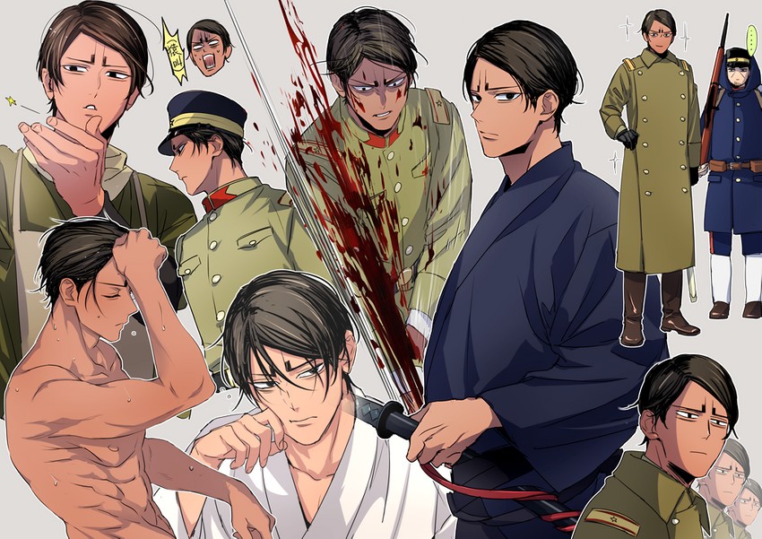 tsukishima hajime and koito otonoshin (golden kamuy) drawn by tr_(lauralauraluara)
