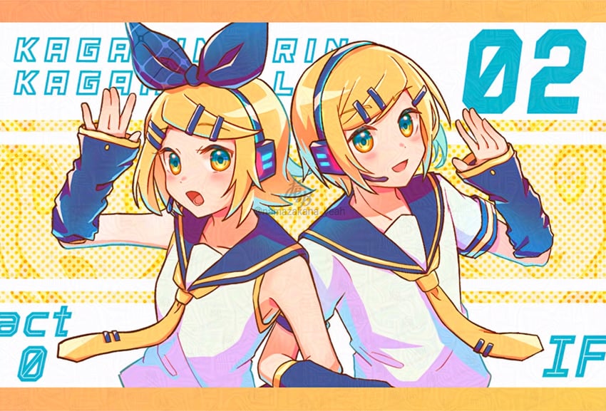 kagamine rin and kagamine len (vocaloid) drawn by namazakana_yeah