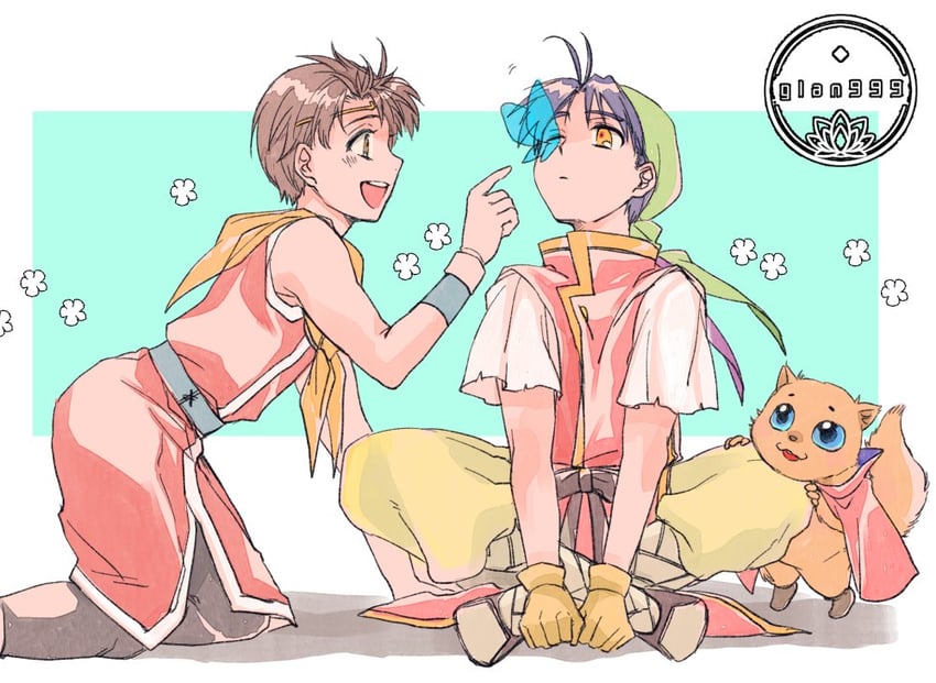 tir mcdohl and riou (gensou suikoden and 1 more) drawn by menosgland