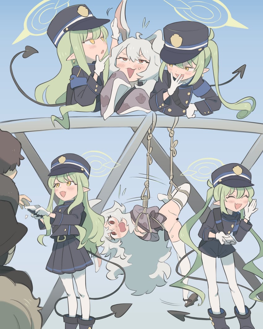hikari, nozomi, and akiyusa (blue archive and 1 more) drawn by kinni