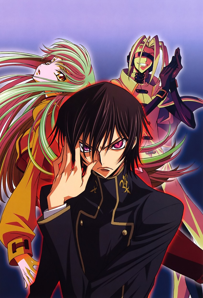 c.c., lelouch vi britannia, and mao (code geass) drawn by kimura_takahiro