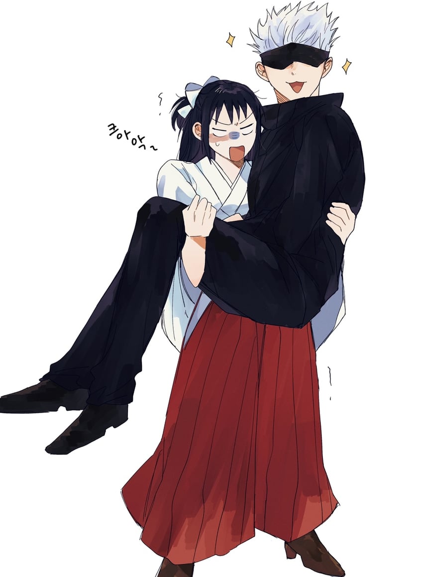 gojou satoru and iori utahime (jujutsu kaisen) drawn by matchi_(ginger.8)