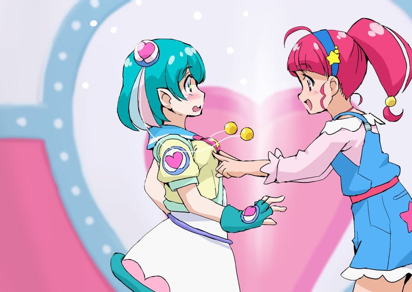 hagoromo lala and hoshina hikaru (precure and 1 more) drawn by yakizakana_(yakizakana10967)