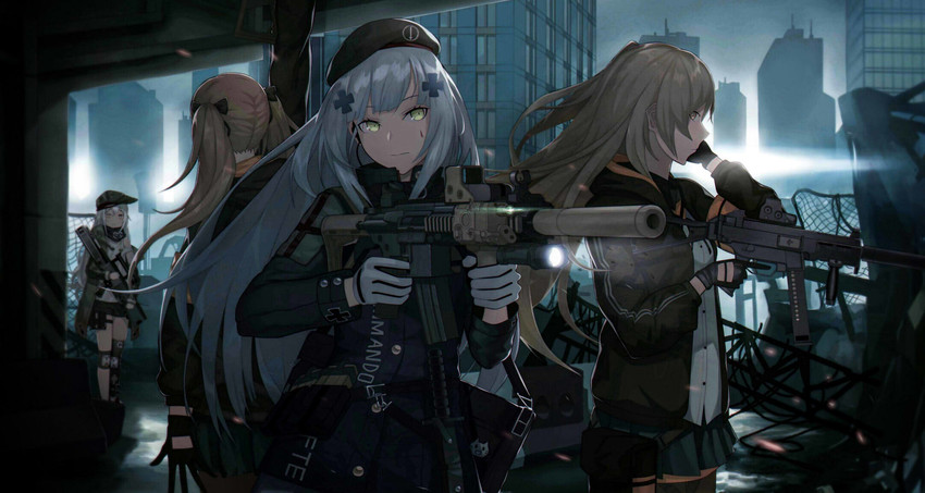 hk416, ump45, ump9, and g11 (girls' frontline) drawn by cero_(last2stage)