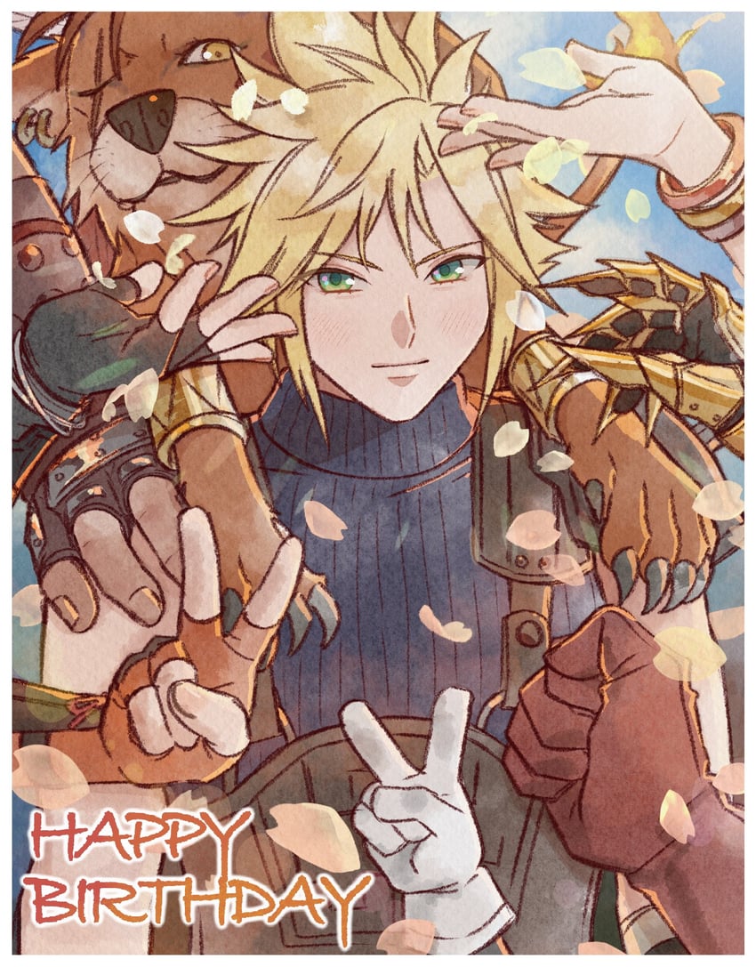 tifa lockhart, cloud strife, aerith gainsborough, yuffie kisaragi, vincent valentine, and 4 more (final fantasy and 3 more) drawn by rena_s1226