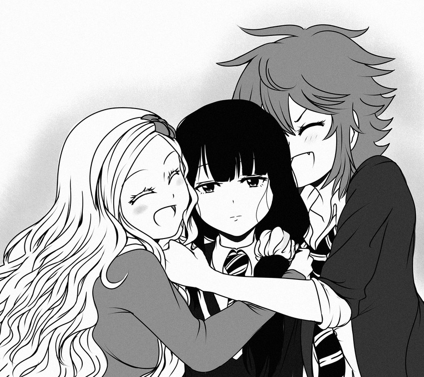 aizawa tomo, gundou misuzu, and carol olston (tomo-chan wa onna no ko) drawn by viperxtr