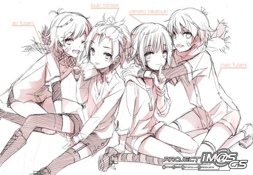 minase iori, takatsuki yayoi, futami mami, and futami ami (idolmaster) drawn by cuteg