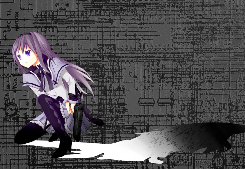 akemi homura (mahou shoujo madoka magica) drawn by egoe