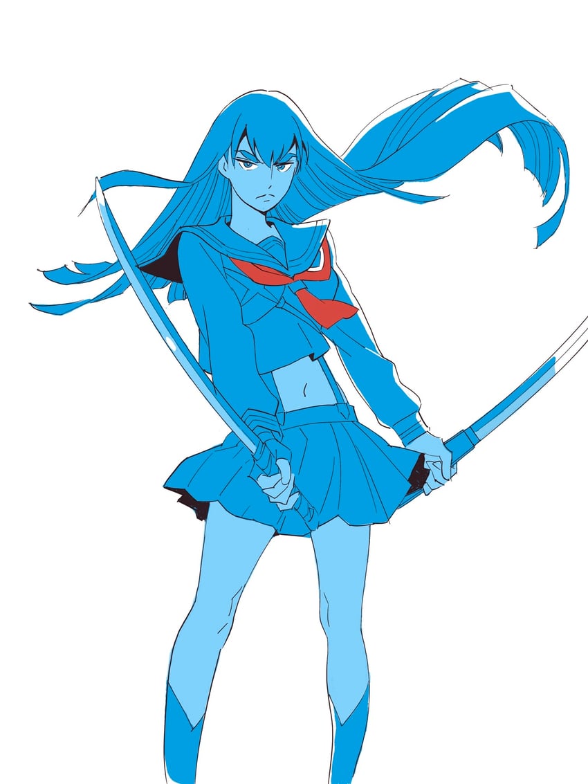 senketsu and kiryuuin satsuki (kill la kill) drawn by 55bata6rou