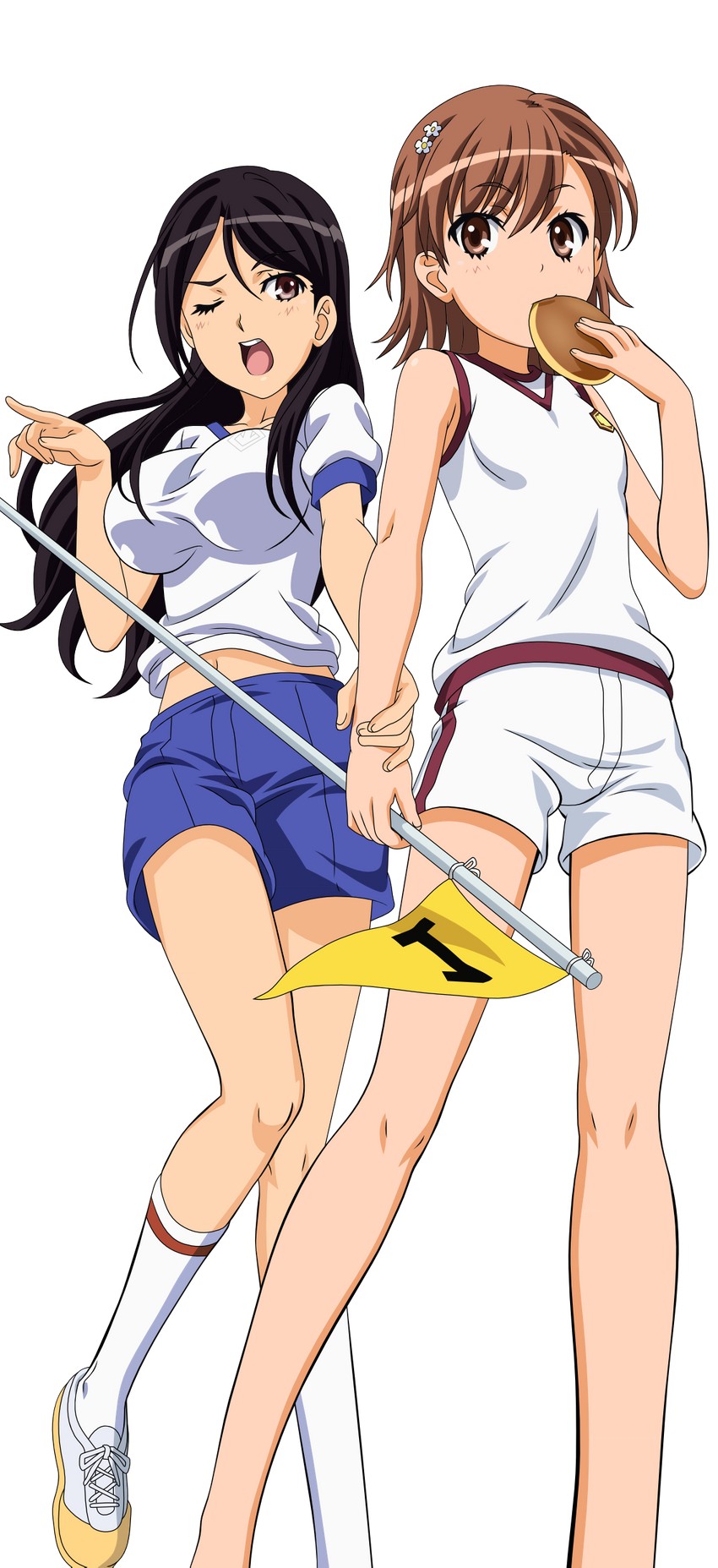 misaka mikoto and fukiyose seiri (toaru majutsu no index) drawn by torasen_(artist)