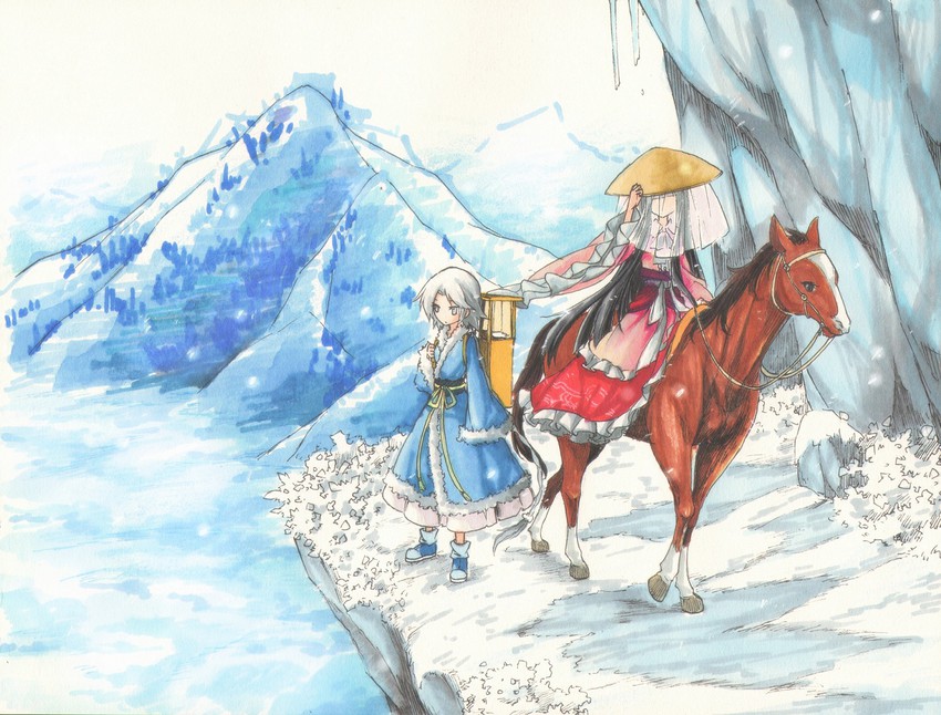houraisan kaguya and yagokoro eirin (touhou) drawn by beichen_xiaobei