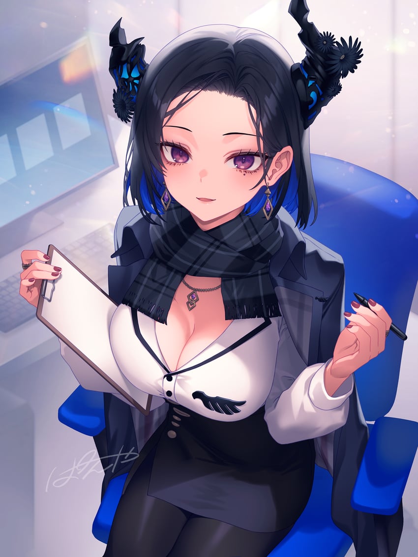 nerissa ravencroft (hololive and 1 more) drawn by kutori_pan'ya