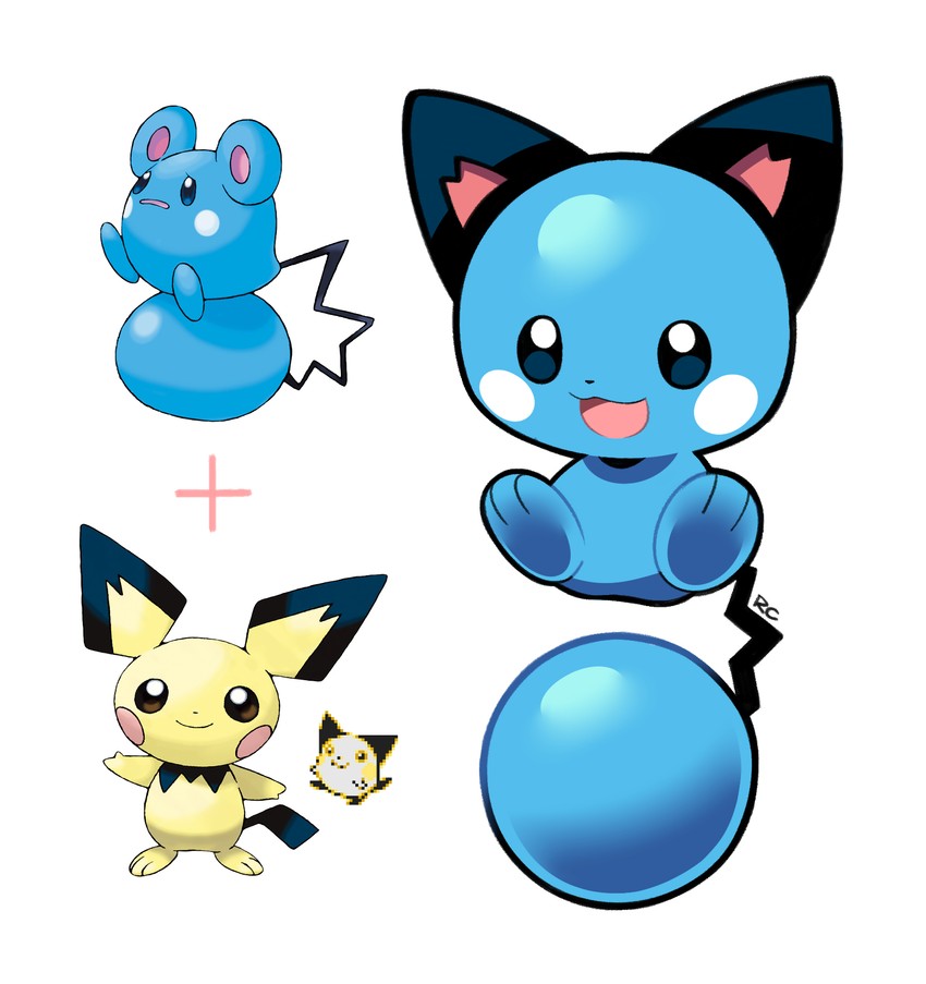 pichu and azurill (pokemon and 1 more) drawn by artsy-rc