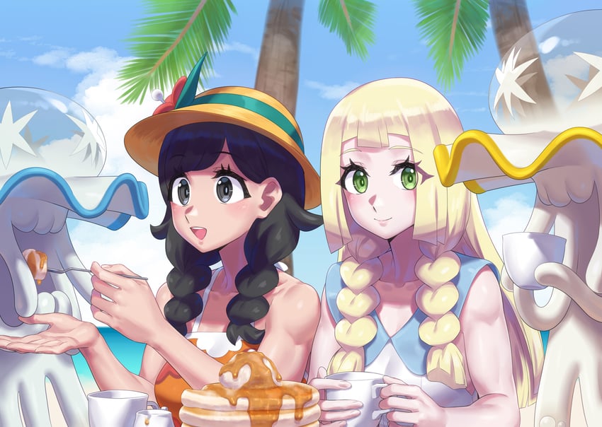 selene, nihilego, and lillie (pokemon and 1 more) drawn by mizuumi_(bb)