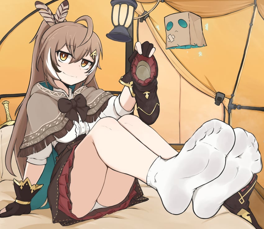 nanashi mumei (hololive and 1 more) drawn by softhanten