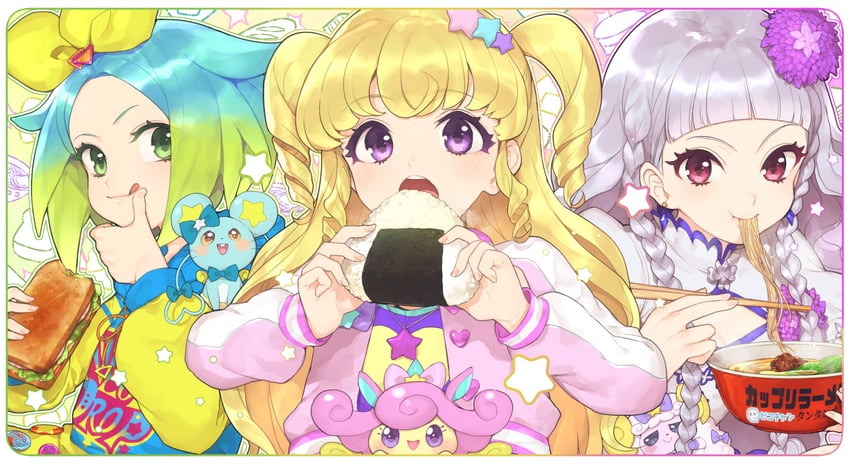 yumekawa yui, nijiiro nino, koda michiru, and miichiru (pretty series and 2 more) drawn by hitoto
