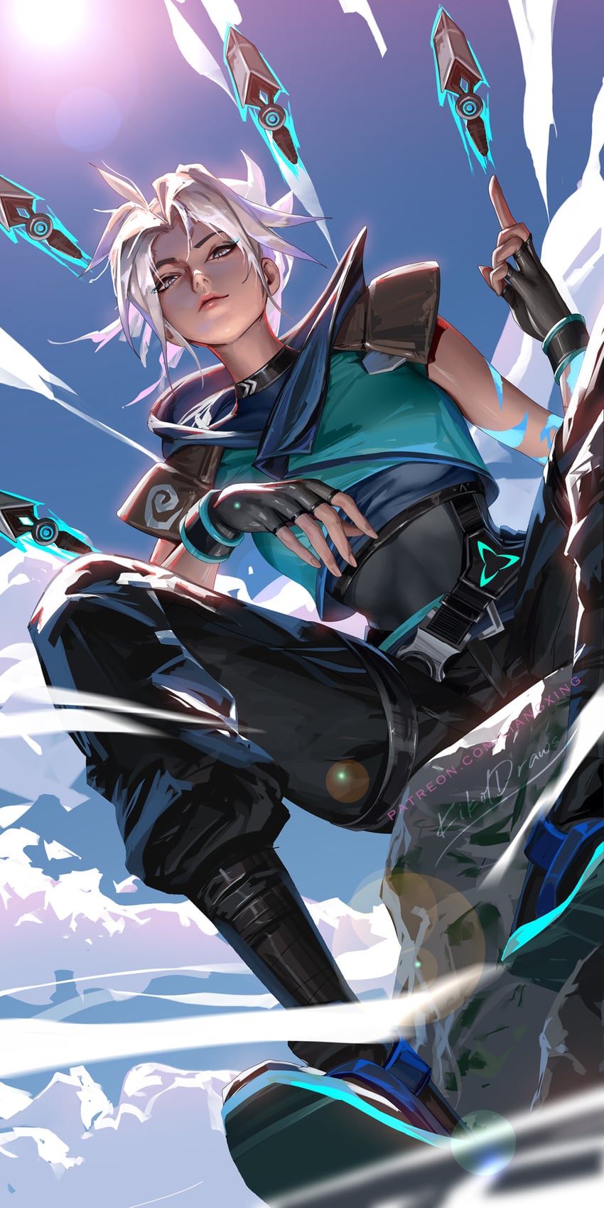 jett (valorant) drawn by liang_xing