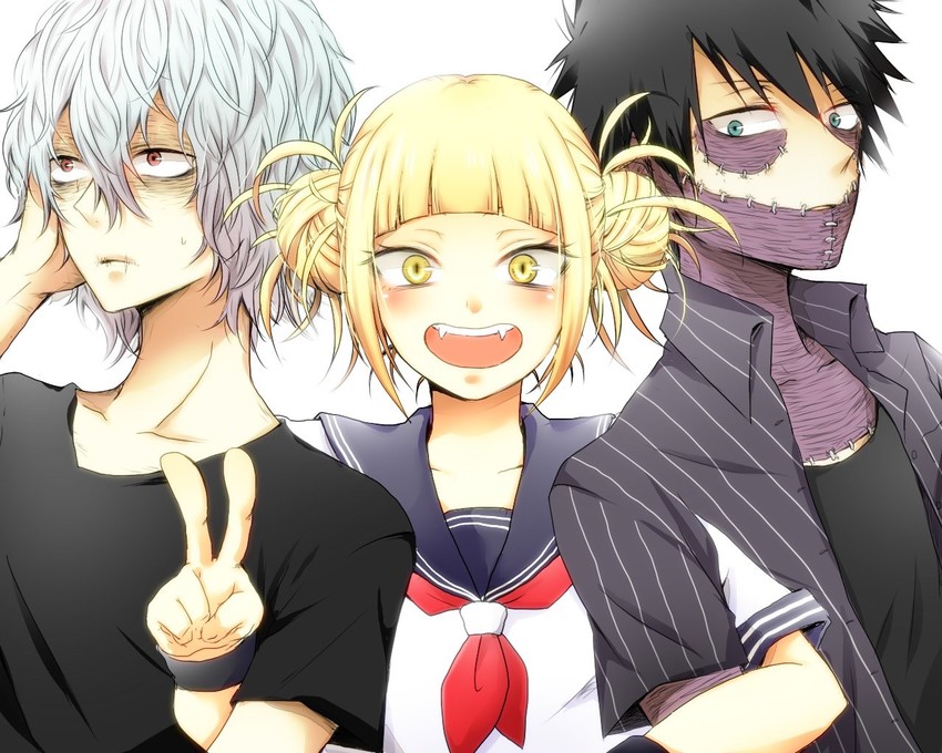 toga himiko, dabi, and shigaraki tomura (boku no hero academia) drawn by nemu_(melopenem)