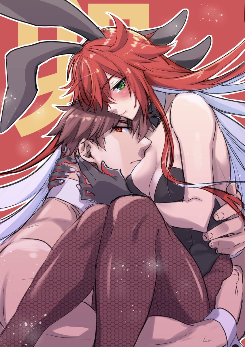 jack-o' valentine and sol badguy (guilty gear and 1 more) drawn by kusu_(moo1225)
