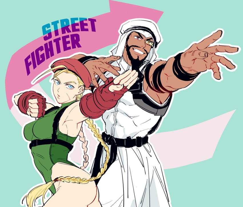 cammy white and rashid (street fighter and 1 more) drawn by yuiofire