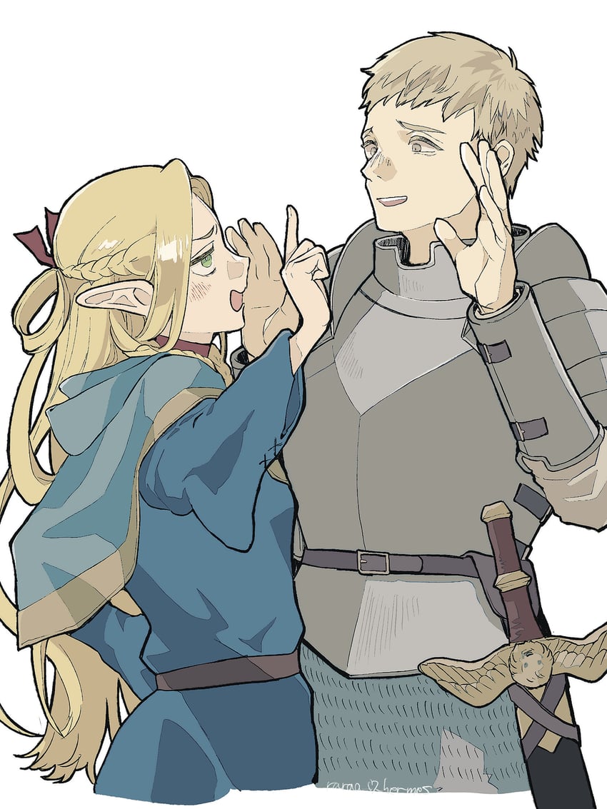 marcille donato and laios touden (dungeon meshi) drawn by axi