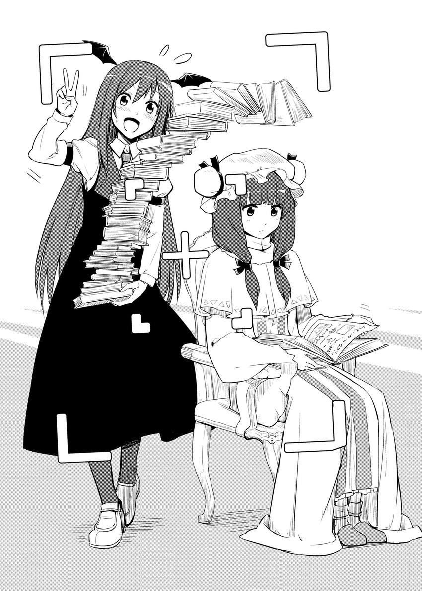 patchouli knowledge and koakuma (touhou) drawn by leon_(mikiri_hassha)