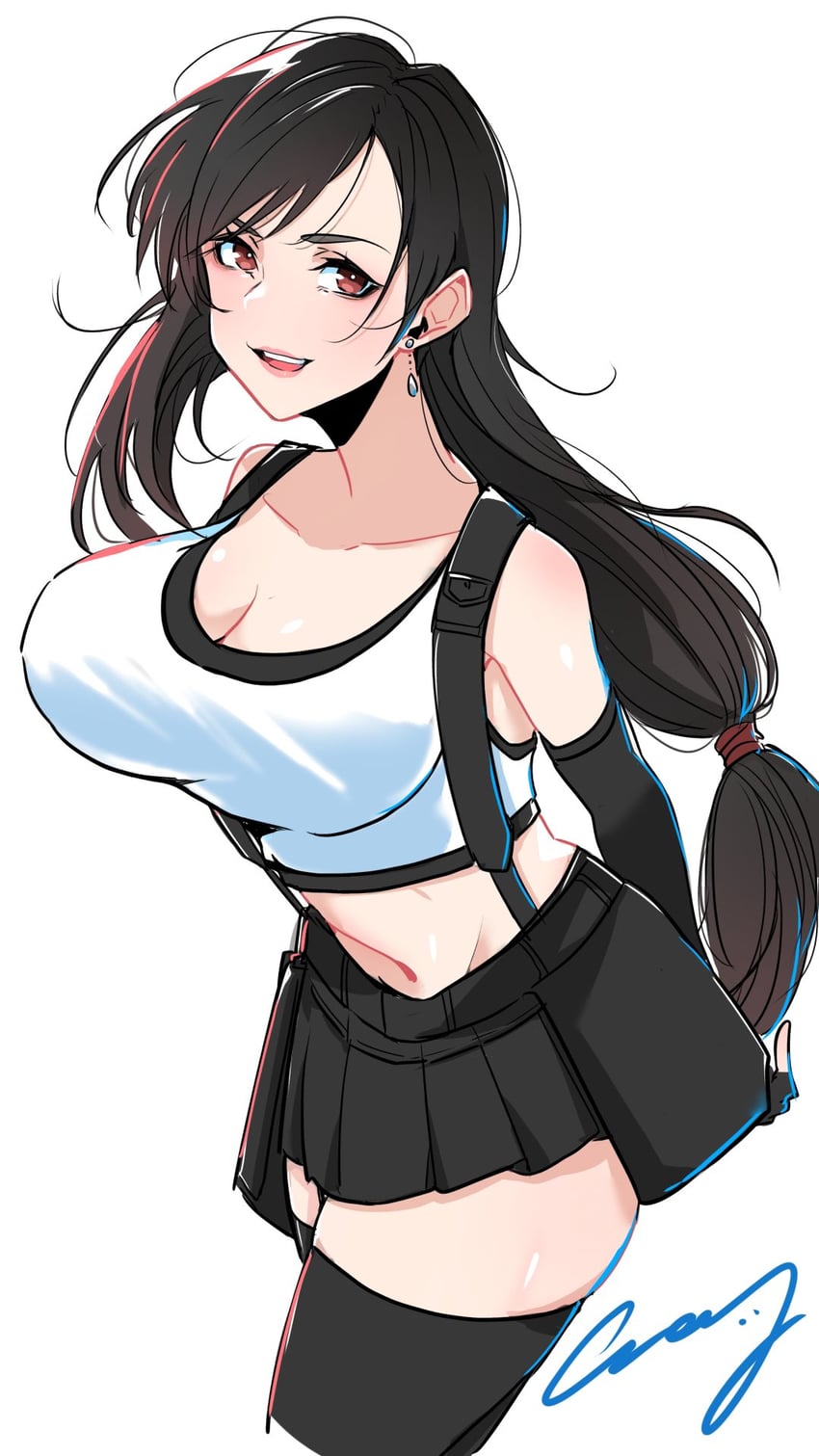 tifa lockhart (final fantasy and 3 more) drawn by crazy02oekaki