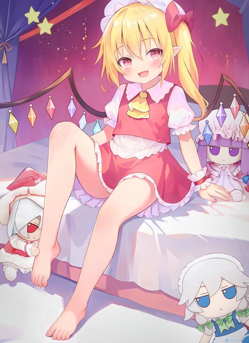remilia scarlet, flandre scarlet, izayoi sakuya, and patchouli knowledge (touhou) drawn by youyueyue
