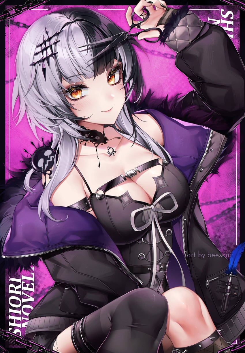 shiori novella and yorick (hololive and 1 more) drawn by beescuit