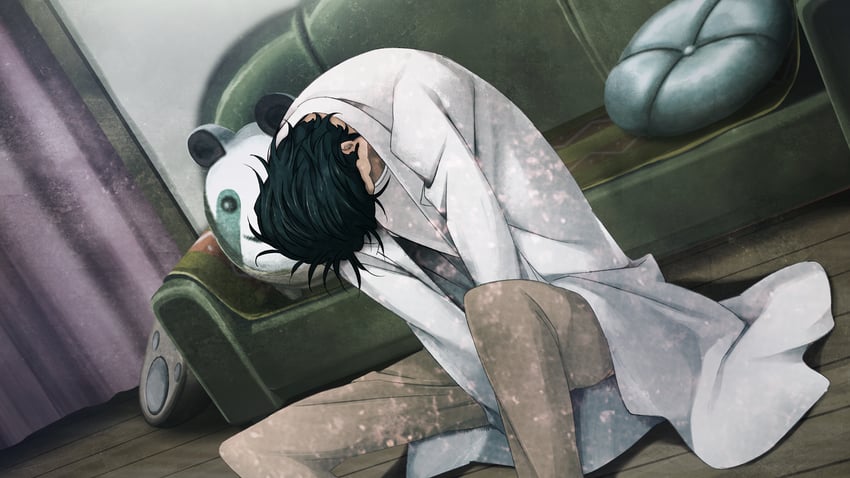 okabe rintarou and upa (steins;gate and 1 more) drawn by huke
