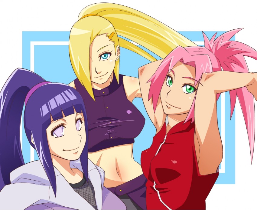 haruno sakura, hyuuga hinata, and yamanaka ino (naruto and 1 more) drawn by sahara_wataru