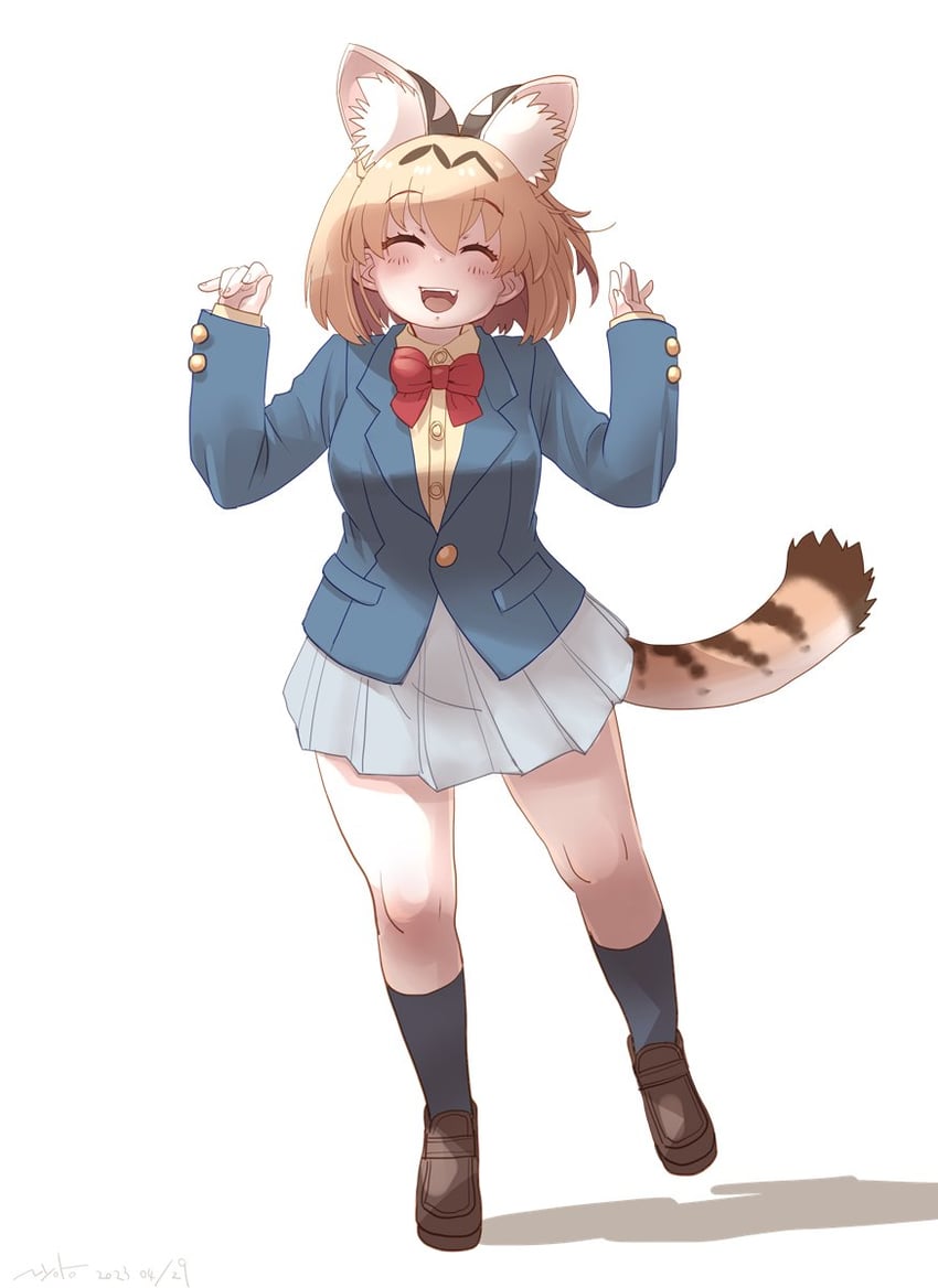 serval (kemono friends and 1 more) drawn by nyororiso_(muyaa)