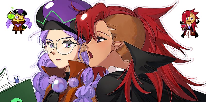 vampire cookie and alchemist cookie (cookie run) drawn by ponong