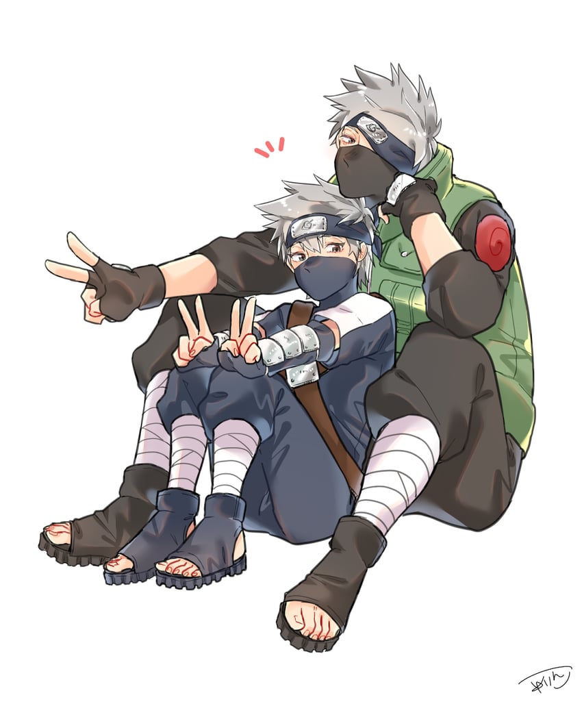 hatake kakashi (naruto and 1 more) drawn by awarinko