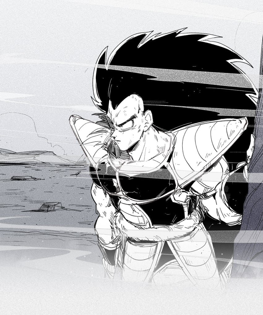 raditz (dragon ball and 1 more) drawn by camocat_(turlerad)