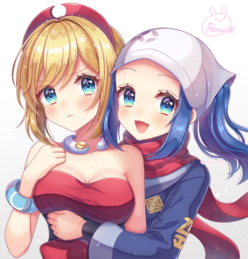 akari and irida (pokemon and 1 more) drawn by rena_rin