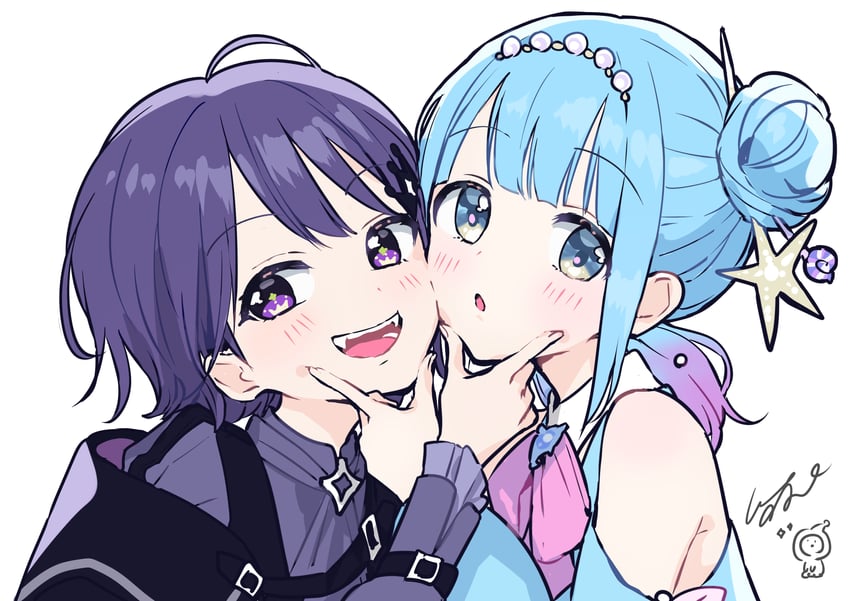 mew garcia and mioli luka (indie virtual youtuber and 1 more) drawn by pomu_(joynet)