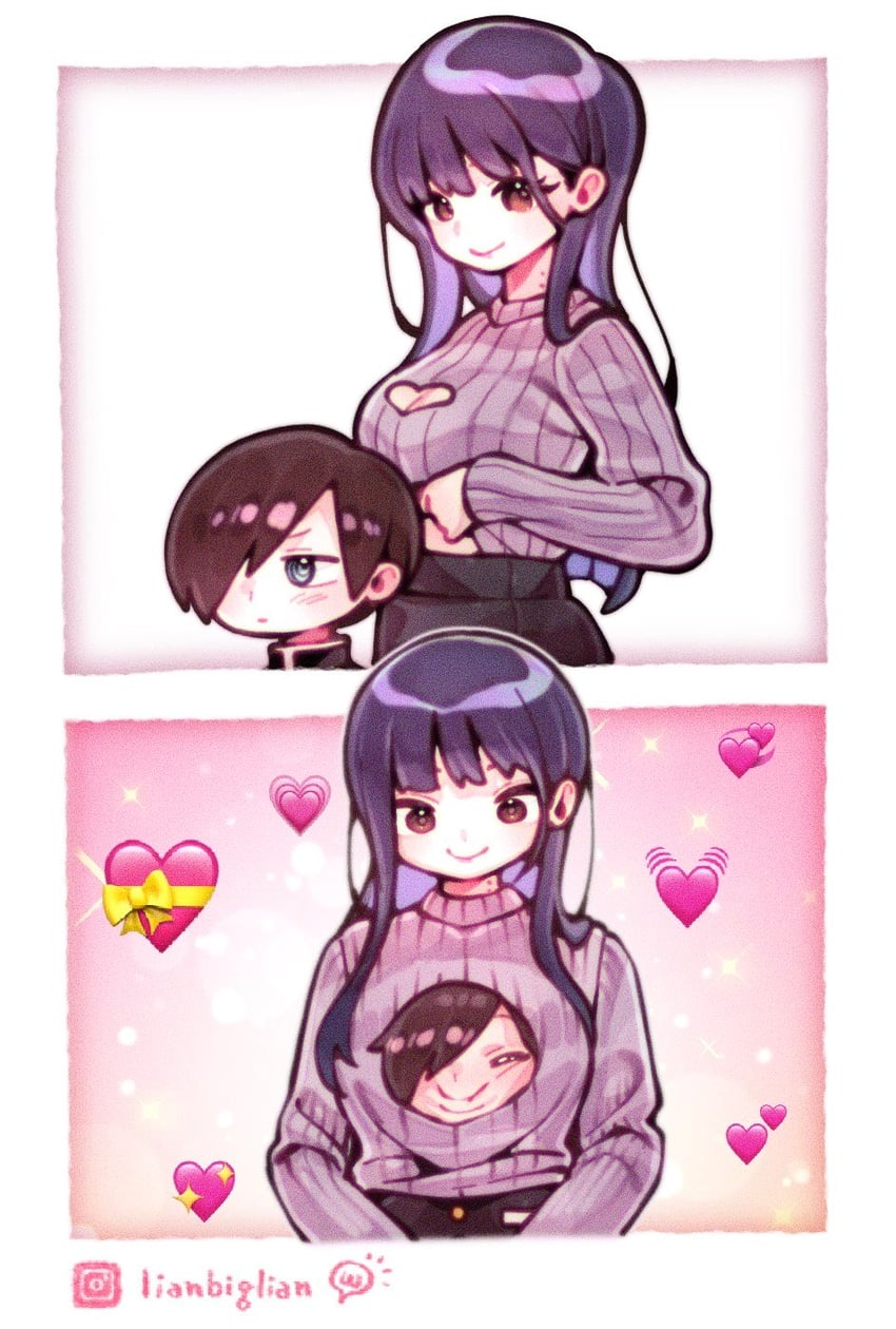 yamada anna and ichikawa kyoutarou (boku no kokoro no yabai yatsu) drawn by lianbiglian