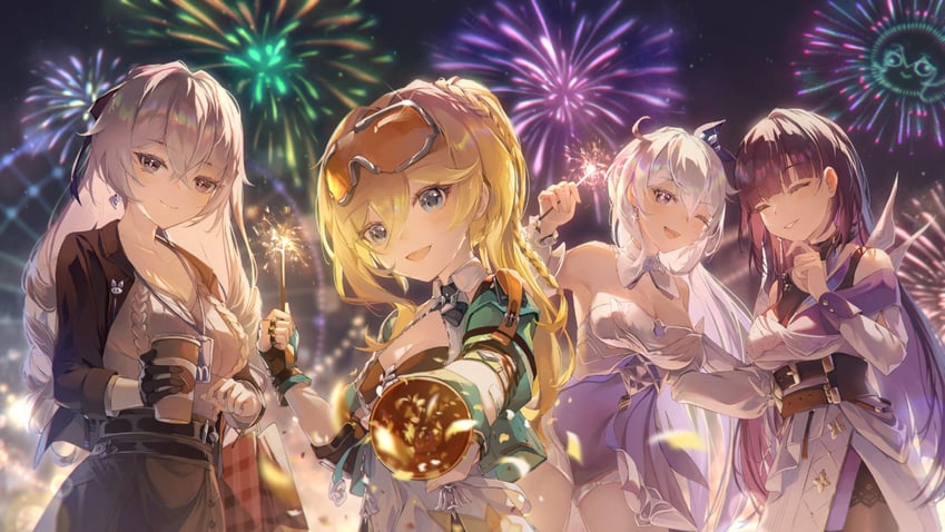 kiana kaslana, raiden mei, bronya zaychik, and durandal (honkai and 1 more) drawn by azuria03