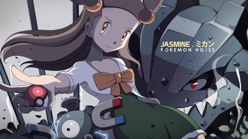 magnemite, jasmine, and steelix (pokemon and 1 more) drawn by vivivoovoo