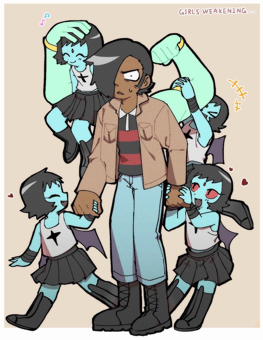 matthew patel and demon hipster chicks (scott pilgrim and 1 more) drawn by akt_xp