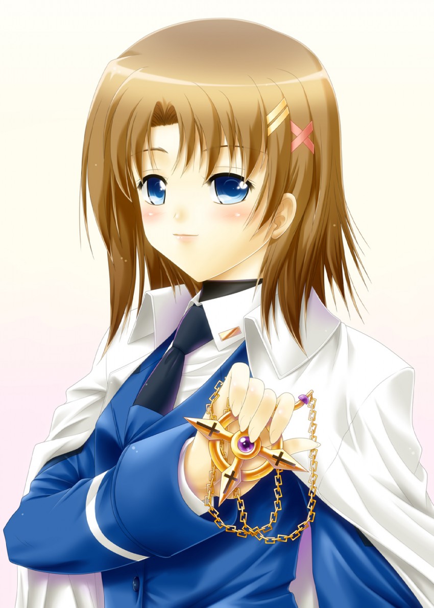 yagami hayate and schwertkreuz (lyrical nanoha and 1 more) drawn by ayato