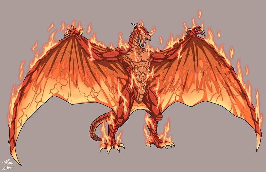 rodan and fire rodan (godzilla and 1 more) drawn by phil-cho