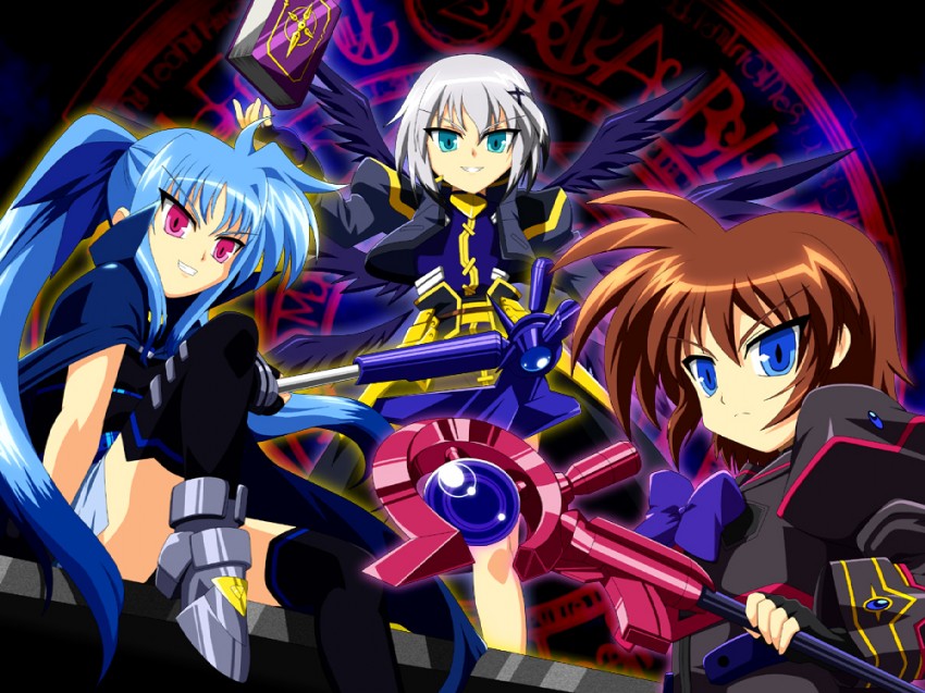 stern the destructor, levi the slasher, lord dearche, luciferion, vulnificus, and 2 more (lyrical nanoha and 3 more) drawn by monhan